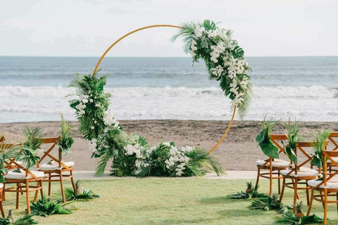 Tropical White Circular Arch with Florals